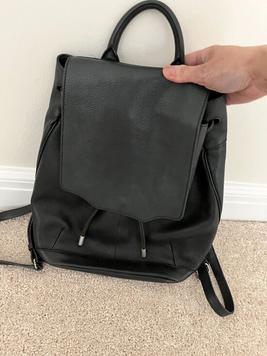 Rag and Bone Pilot Backpack in Black Leather and Silver Tone Hardware main image 12